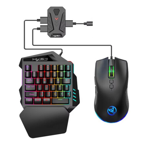 HXSJ P8 Wired Gaming Keyboard Mouse Comb Converter Mobile Game Mice Adapter for Android System