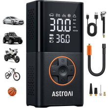 L7 Portable Cordless Tire Inflator, 150 PSI, Digital Dual Display, LED Light, Compatible with Car/Motorcycle/Bike/Balls