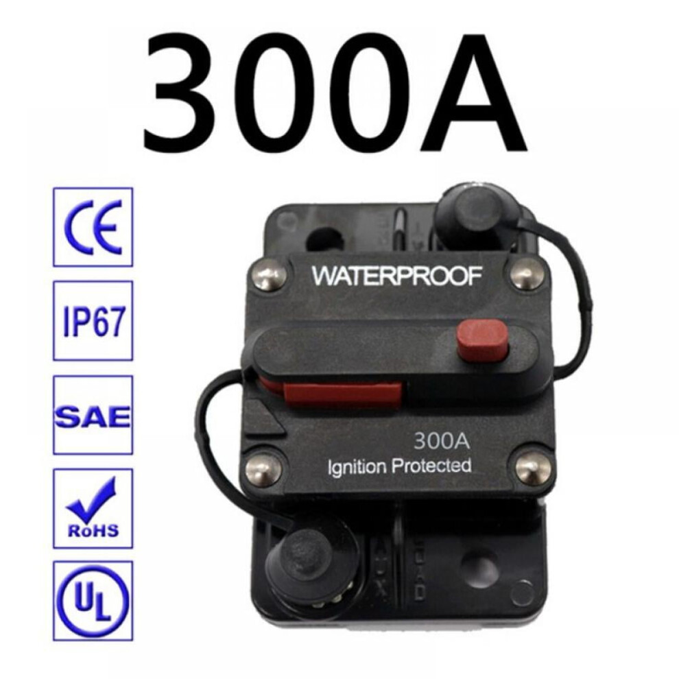 300Amp Waterproof Circuit Breaker 30A-300A Reset Fuse Holder With Manual Reset Auto Car Marine Stereo Audio Inline Fuse For System Protection 9159805703850