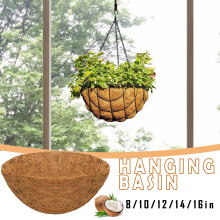 Round Coconut Fiber Hanging Basket Liner – 12", Natural Planter Insert for Pots, Garden & Wedding Decor, Water-Saving