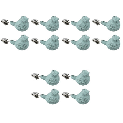 12Pcs Green Iron Tablecloth Clips Bird Design for Secure Use At Events 2