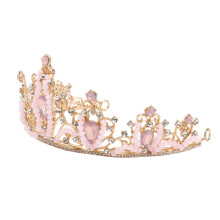 Roze kroonhoofdband voor meisjes met strasssteentjes