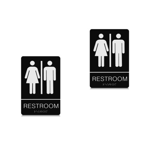 2Pièces Braille Adhésif Wc Neutre En Noir 1