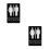 2Pièces Braille Adhésif Wc Neutre En Noir 3