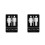 2Pièces Braille Adhésif Wc Neutre En Noir 5