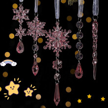 18-teiliges Set Kristall-Schneeflocken- und Eiszapfen-Weihnachtsbaumschmuck – Acryl-Weihnachtsdeko, passend zu festlichen Themen
