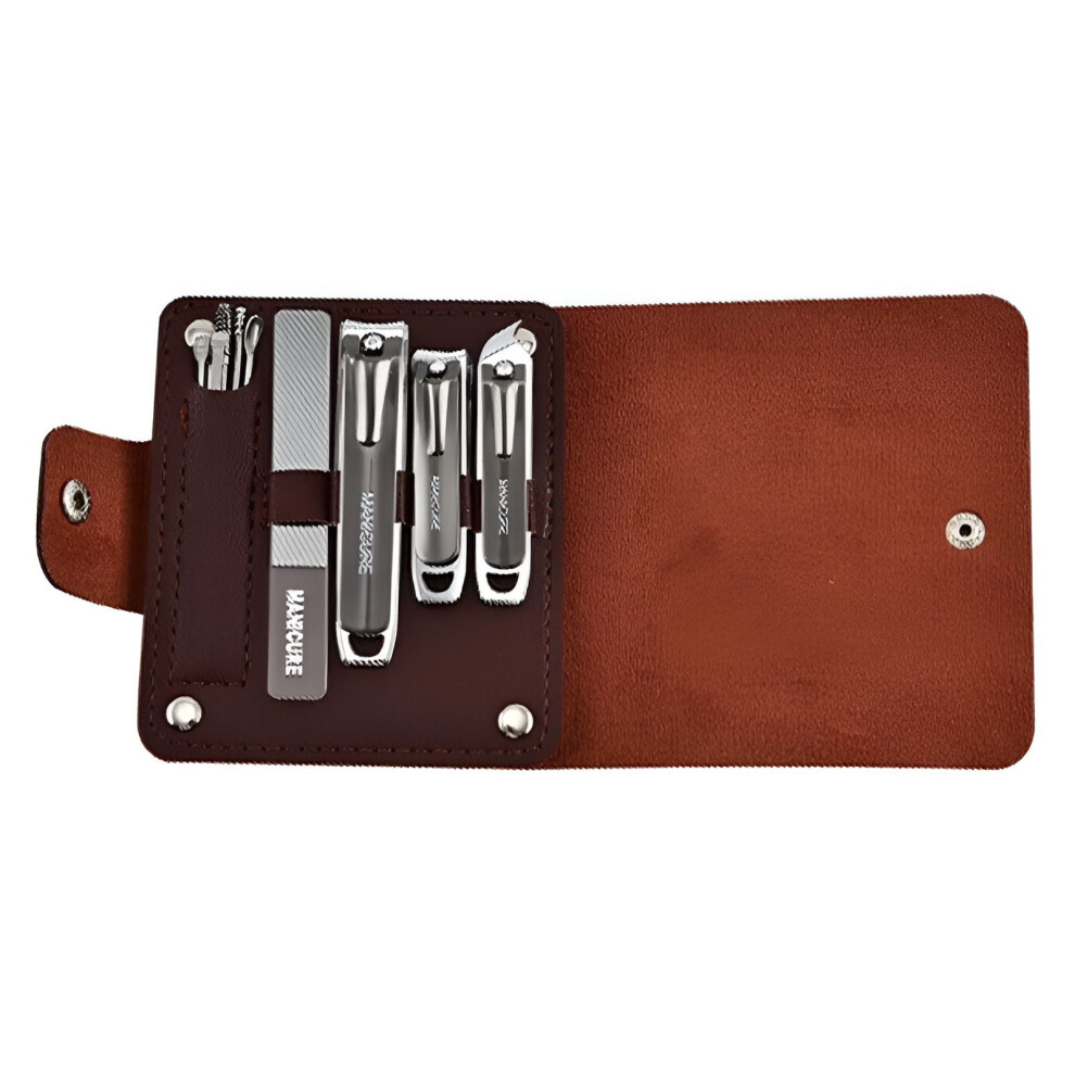 Brown Mens Nail Grooming Kit,Efficient Nail Tools,Practical Toenail Clippers,