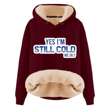 Geansaí Te le Hoodie le Cochall do Mhná Tá Fuar Orm ME247Priontáilte le Geansaí Cluthar Geimhridh Barr Muinchille Fada Ócáideach le Geansaí