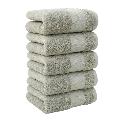 Lot de 5 serviettes de toilette en coton vert