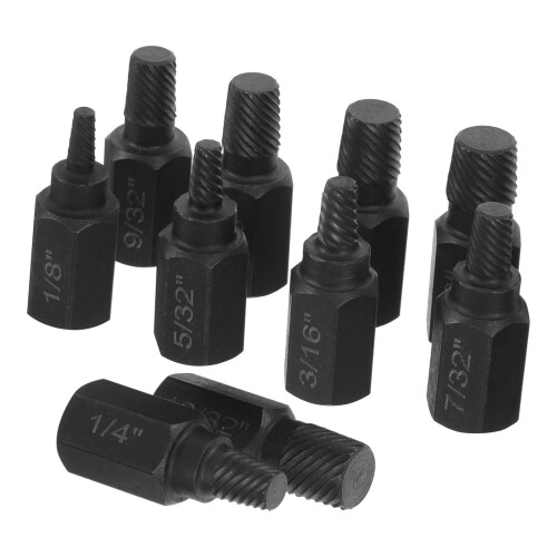 3Sets Small Screw Extractor Set Black Hex Handle Chrome-Vanadium Steel 1