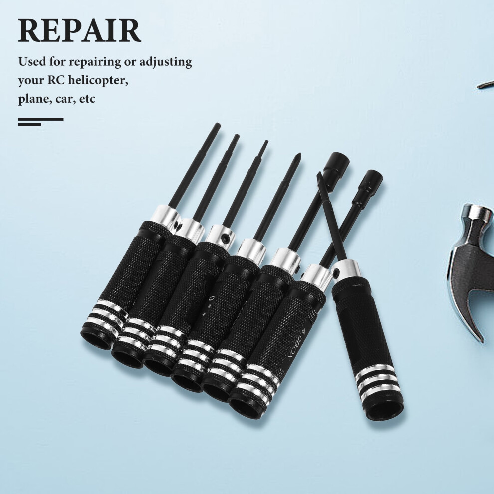 7-In-1 Rc Tool Kit For Helicopter, Plane, Car Model Maintenance With Aluminum Alloy Construction 9104899384836
