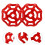 Worgeous5Pcs Κόκκινη χειρολαβή εξωτερικής βρύσης με χειροκίνητο τροχό, λαβές 1