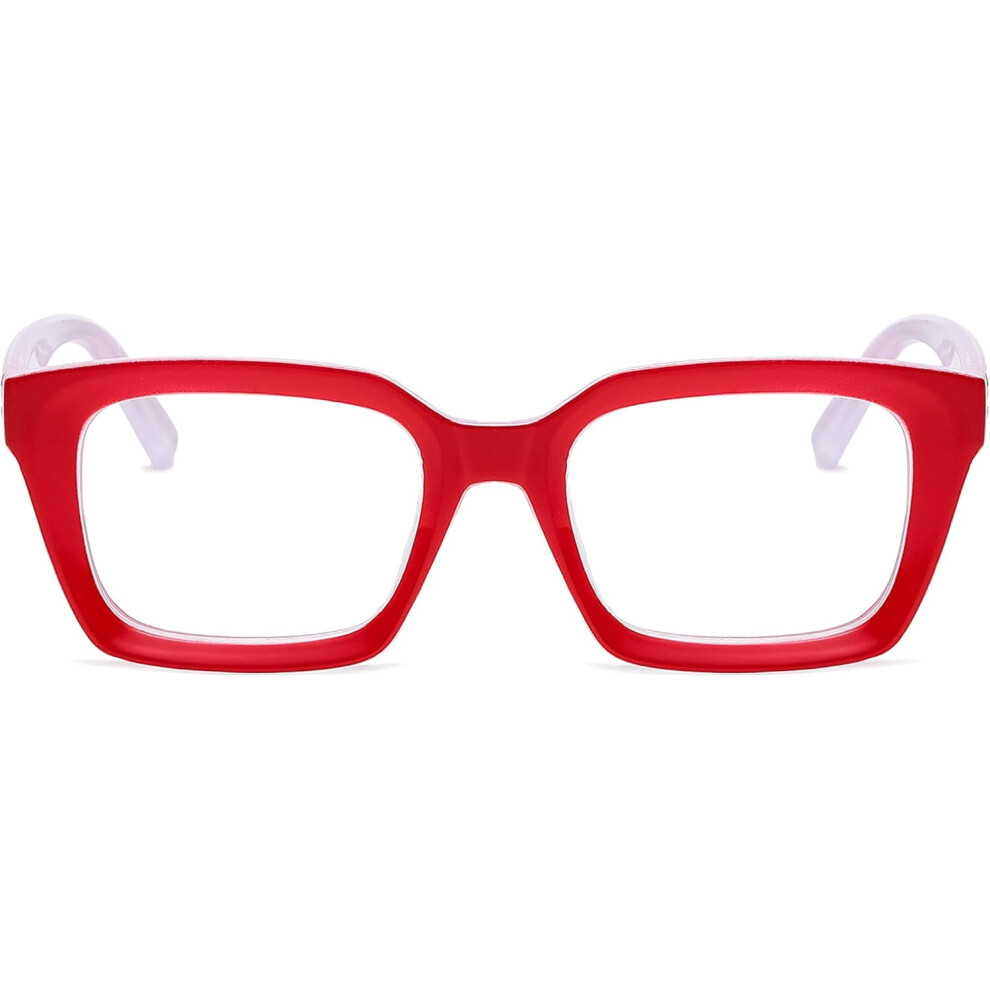 Thick Square Frame Glasses for Women Men Non-prescription Clear Lens Eyeglasses