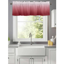 Cantonnière à œillets rouge et blanc ombré, 107 x 30 cm, style ferme, idéale pour la cuisine, la chambre, la salle de bain et le salon.