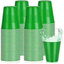 Gobelets en plastique vert de 35 cl (paquet de 50)