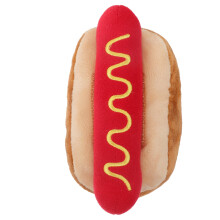 Plyšová hračka v tvare hotdogu OUNONA pre majiteľov psov, červená, 1 balenie