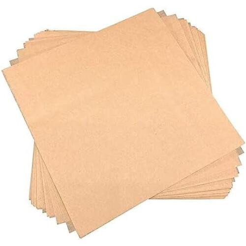 Quadrados de papel pergaminho não branqueado, 4x4 polegadas, 500 unidades