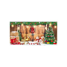 Bannière de garage de Noël avec décor festif et fond en tissu pour porte de garage, idéale pour les fêtes de fin d'année, à utiliser en
