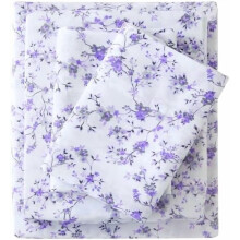 Ensemble de draps en microfibre Floral Queen violet lavande 4 pièces