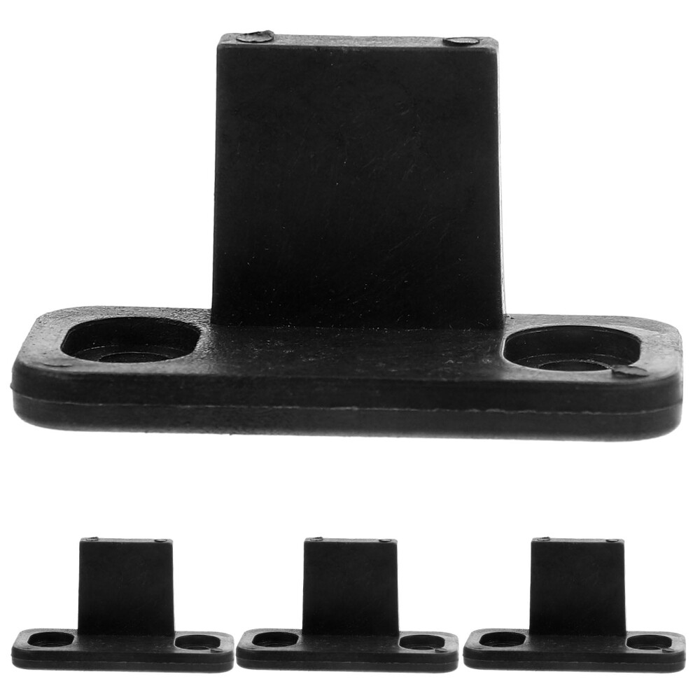 Ounona 4Pcs Black Sliding Closet Door Floor Guide Brackets For Barn Wardrobe Bypass Door Smooth Sliding 9423501692139