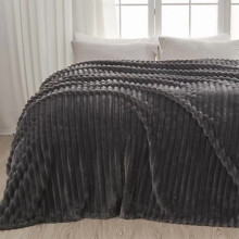 Grey Flannel Fleece Throw Blanket 100% Microfiber
