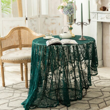 Nappe ronde ajourée en dentelle vert foncé, décoration, cadeau de fête des mères