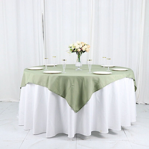 BalsaCircle10Pièces 54" x 54" Nappes carrées en polyester vert eucalyptus