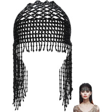 1 Stück Perlenkappe im Stil der 1920er Jahre, Flapper- und Cleopatra-Kopfschmuck mit Quasten und Strasssteinen, Braut-Kopfkette, Great-Gatsby-Frisur
