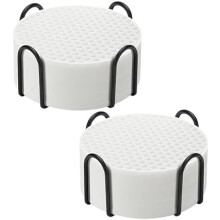 Set van 16 siliconen onderzetters met houder – Antislip, antiaanbaklaag, hitte-/koudebestendig, geschikt voor alle soorten kopjes (wit)