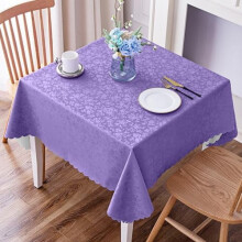 Nappe carrée, nappe en vinyle imperméable et résistant, lavable et facile à nettoyer pour la cuisine et la salle à manger (violet, 137 cm x 137