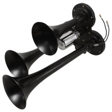 unbranded Air Horn for Boat Trumpet Triple Trumpets Truck Train Horns Black