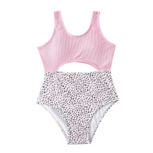 One Piece Swimsuit for Girls, Adjustable Straps, Cute Kids Swimwear, Size 10T–11T, Pink (10–11 Years)