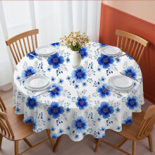 Nappe ronde Pioneer Flower à motif floral, 152 x 152 cm, infroissable et facile à nettoyer, idéale pour la cuisine, les repas, les pique-niques et