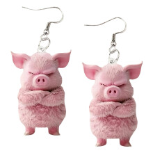 Cercei acrilici drăguți cu formă de porc roz, bijuterii suspendate, cadouri pentru femei, iubitori de porci (stilul A)
