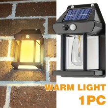 Upgraded Solar Tungsten Filament Wall Lamp with Motion Sensor, 3 Modes, IP Waterproof – Compatible with Outdoor Villa, Garden, Courtyard &