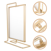 Ramă foto rotativă LEDMOMO, din metal acrilic auriu, față-verso, decor creativ