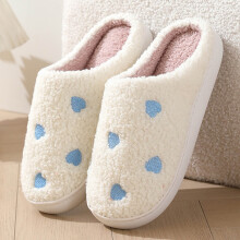 RYDCOT Hjemmesko med tegneseriehjerter - Memory Foam, Tyk sål, Varme Indendørs Slippers til Herrer og Dame, Kompatibel med Alle Størrelser