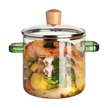 Kochtopf aus Borosilikatglas mit Deckel – Hitzebeständiger Topf (0–400 F) für Gas-/Elektroherde und Backöfen – für Pasta, Suppe, Milch,