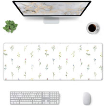 Alfombrilla de ratón para juegos Wild Flowers de gran tamaño (80 x 30 cm) con base de goma antideslizante y bordes cosidos – Compatible con todos
