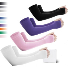 Sun Protection Cooling Arm Sleeves with Thumb Holes - Gardening Outdoors Sports Workouts Sunscreen Arm Sleeves
