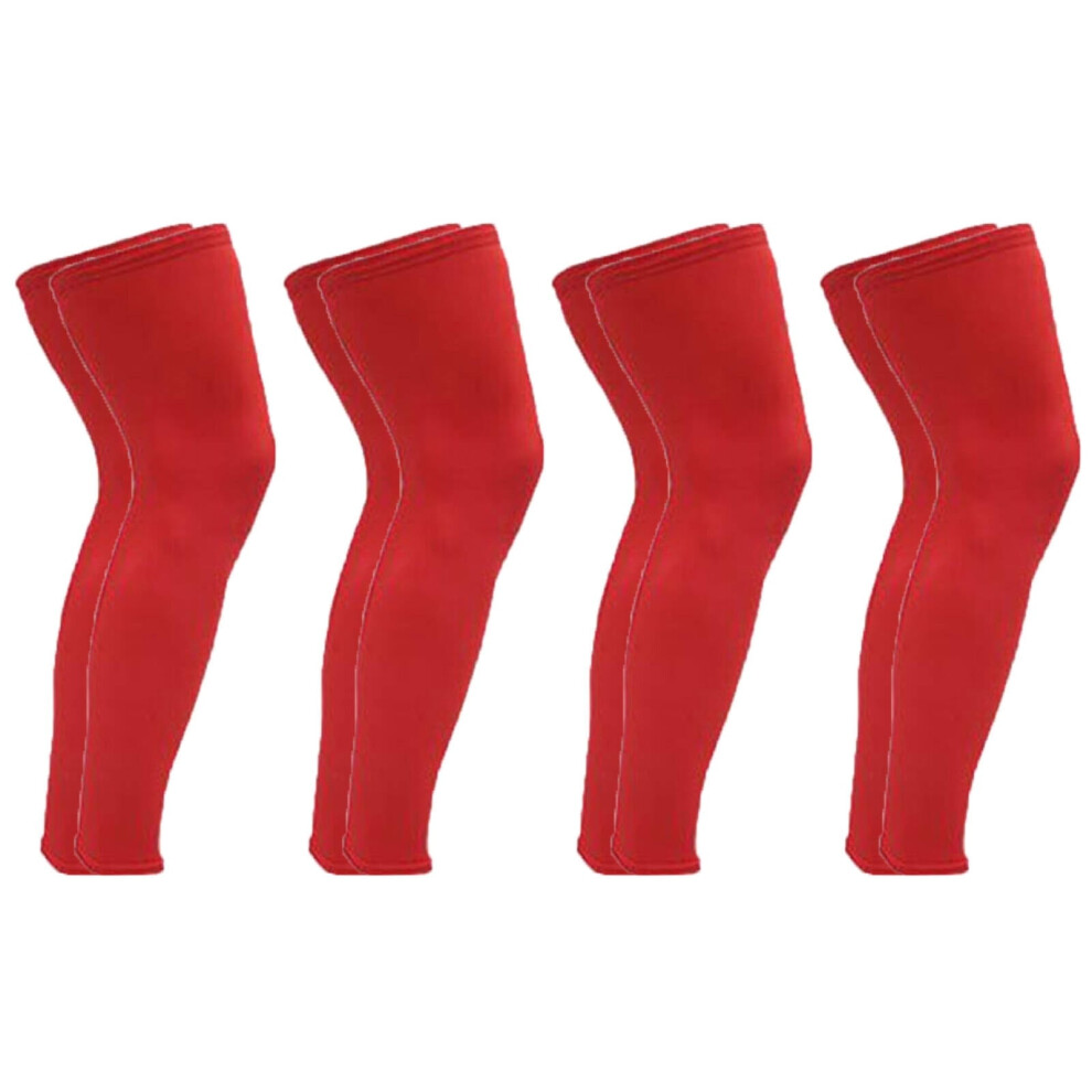 Compression Leg Sleeves for Men Red 4 Pairs