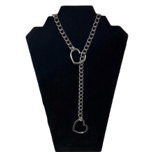 Roestvrijstalen hartvormige ster cirkel O-schakelketting voor dames, elegante schakelketting voor dagelijks gebruik of speciale gelegenheden.