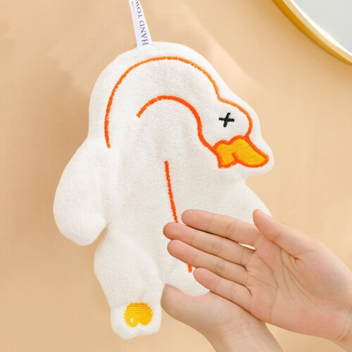 Πετσέτα κουζίνας Goose & Duck – Κοραλί φλις, 9x6,7 ίντσες