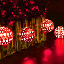 Marokkaanse lichtslinger, 6 meter, 30 LED's, solar, Marokkaanse ballen, buitenverlichting, metalen ballen op zonne-energie met 8 standen, waterdicht