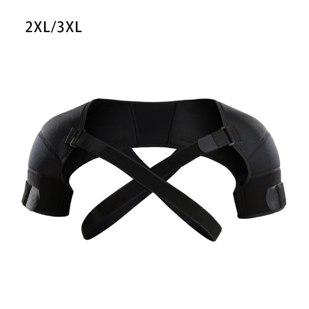 Adjustable Double Shoulder Support Brace, Flexible Compression Wrap for Pain Relief & Injury Prevention â Compatible with Frozen Shoulder, AC Joint,