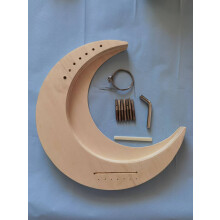 Moon Shape Lyre Harp DIY Kit 7 String Wooden Lyre Harp for Adults Crescent Moon String Instrument with Post Saddle Tuning