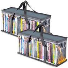 Genomskinliga DVD-förvaringspåsar – Svarta PVC-organisatörer (6-pack)