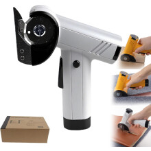 Ciseaux rotatifs électriques sans fil avec écran intelligent, éclairage frontal et vitesse variable — Compatibles avec les tapis, le cuir et les
