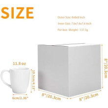 8x8x8 Shipping Boxes Set of 25, Small White Cardboard Mailer Box for Packing, Mailing, Business