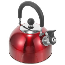 Red Whistling Kettle with Anti-Scald Handle, Stainless Steel Tea Kettle for Daily Use and Boiling Water